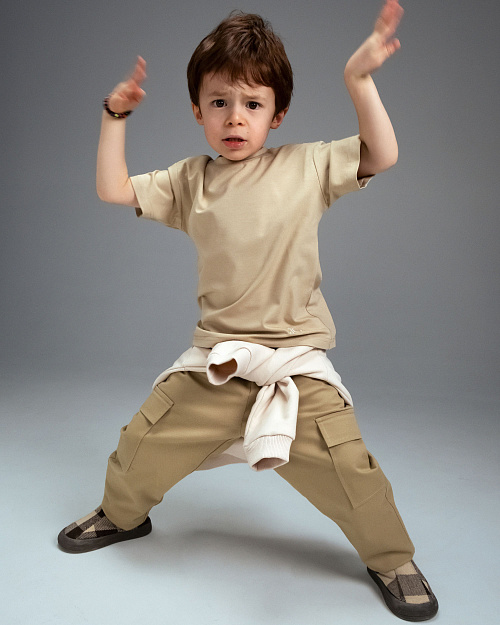 Детская футболка Unisex из вискозы, бежевый