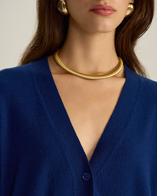 Кардиган из шерсти мериноса, синий