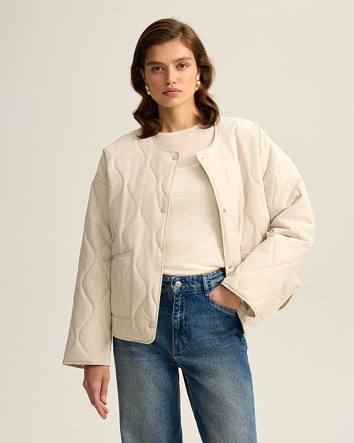 Стеганая куртка, с водоотталкивающей пропиткой, светло-бежевый