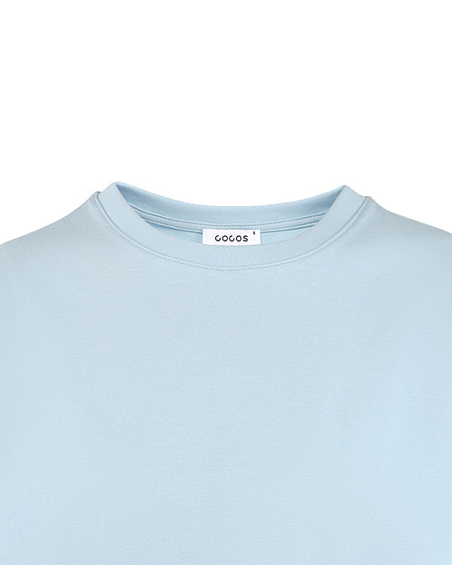 Хлопковая футболка оверсайз, голубой