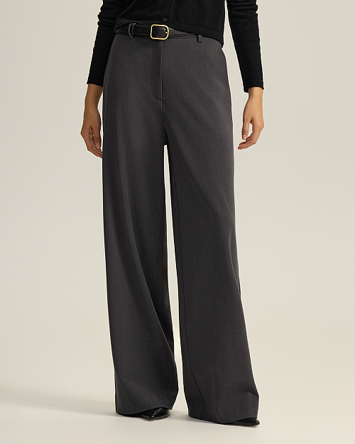 Классические брюки прямого кроя, серый графитовый