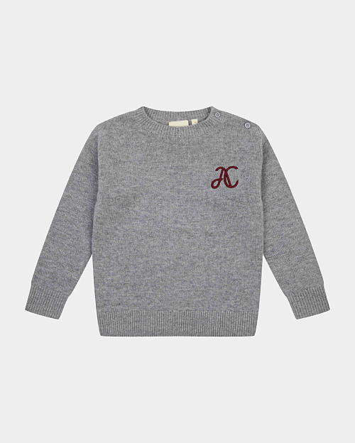 Детский свитер Unisex из шерсти и кашемира, серый меланж