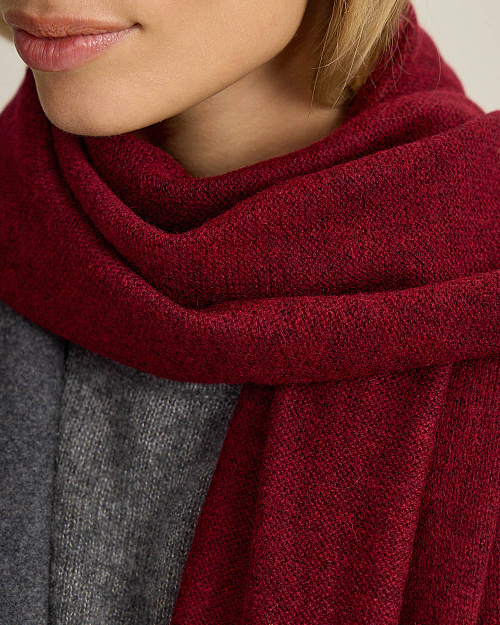 Шарф из шерсти и кашемира, бордовый