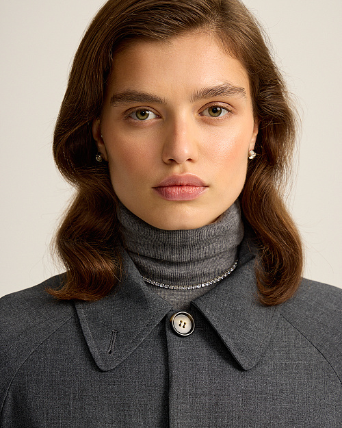 Пыльник с воротником трансформером, серый