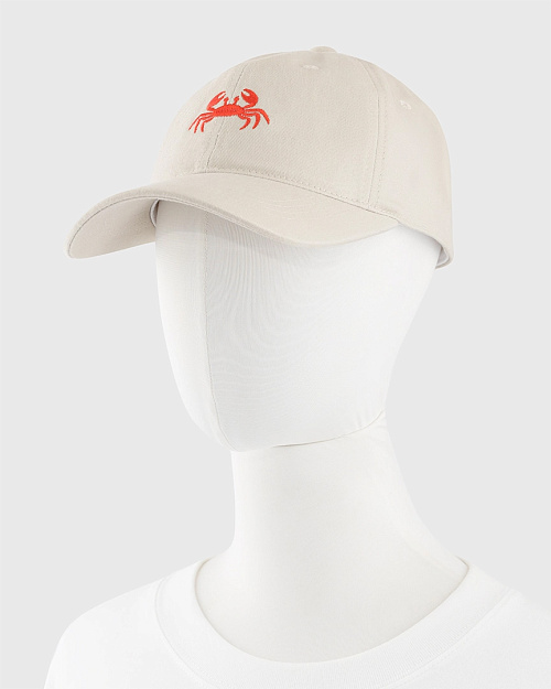 Детская бейсболка с вышивкой, бежевый с оранжевым