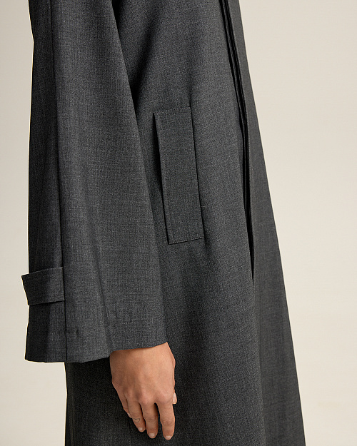 Пыльник с воротником трансформером, серый