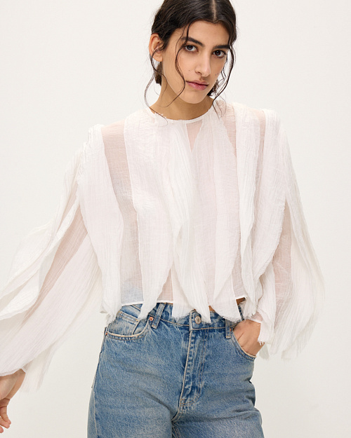 Воздушная блуза, белый