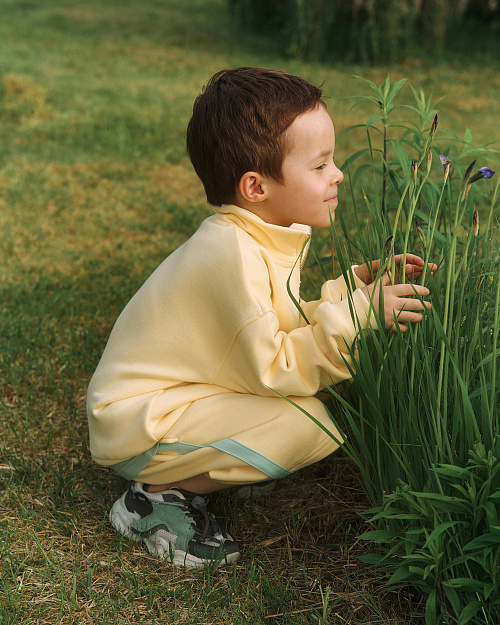 Детский свитшот Unisex с воротом на молнии, лимонный сорбет