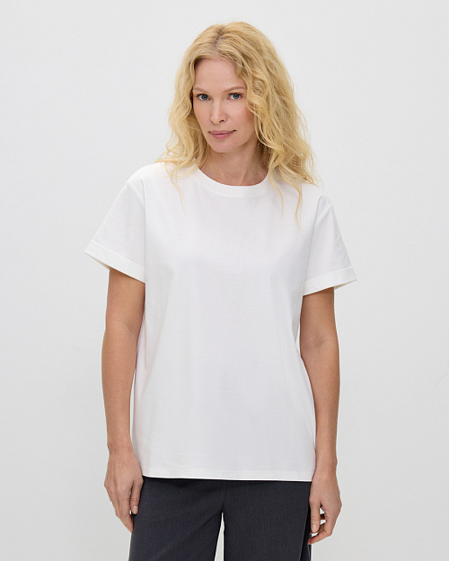 Футболка бойфренд из хлопка, белый