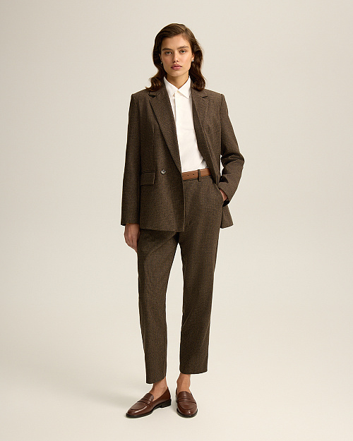 Твидовые брюки, коричневый