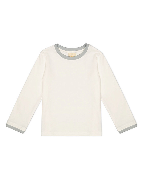 Лонгслив детский Unisex из хлопка с контрастным воротником, серый