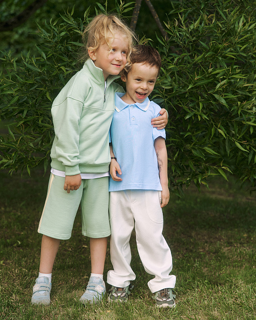 Детский свитшот Unisex с воротом на молнии, мятный