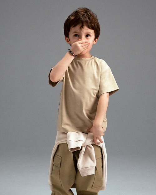 Детская футболка Unisex из вискозы, бежевый