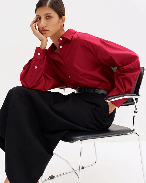 Прямая юбка со шлевками для ремня, черный