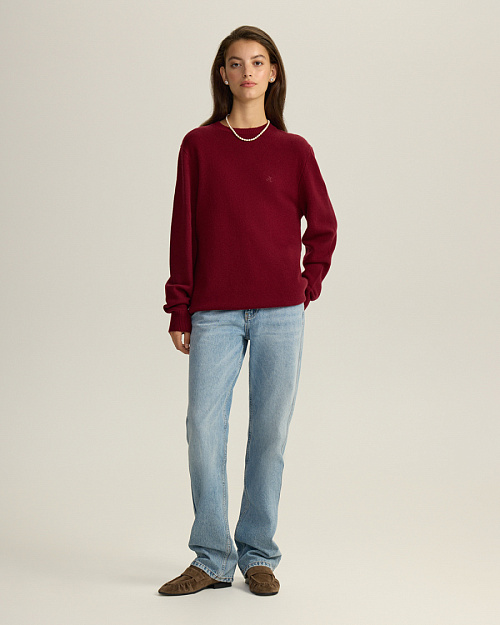 Джемпер из кашемира и шерсти Unisex, бордовый