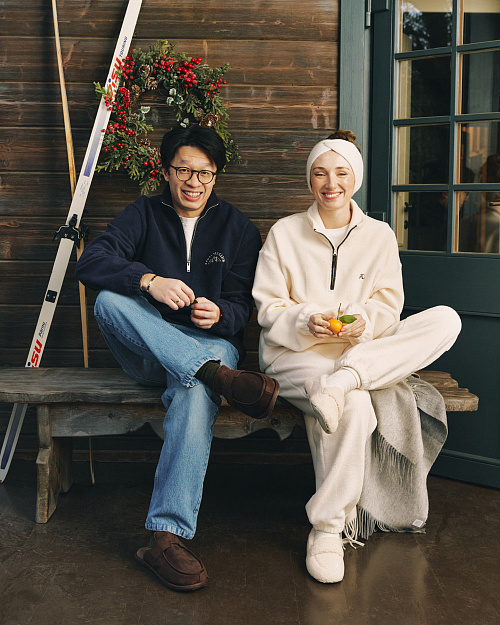 Толстовка Unisex из флиса шерпа с меховым эффектом, темно-синий