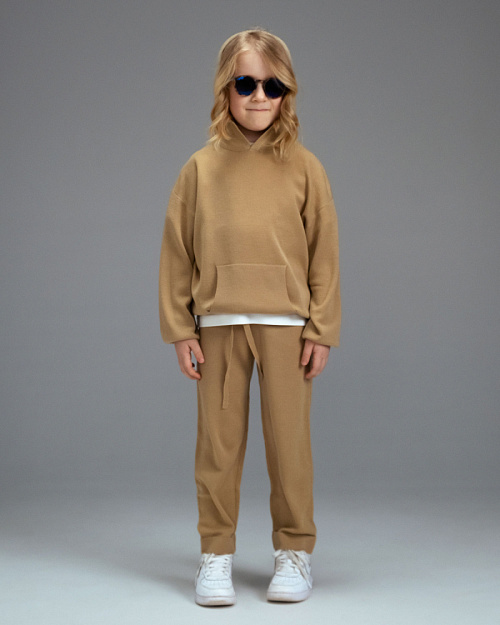 Детские вязаные джоггеры Unisex из шерсти, бежевый