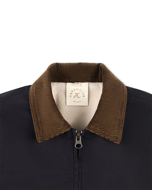 Детская хлопковая куртка Unisex с вельветовым воротником, темно-синий