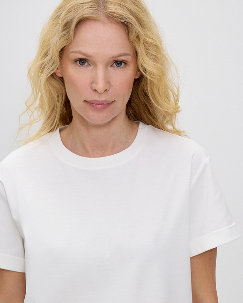 Футболка бойфренд из хлопка, белый