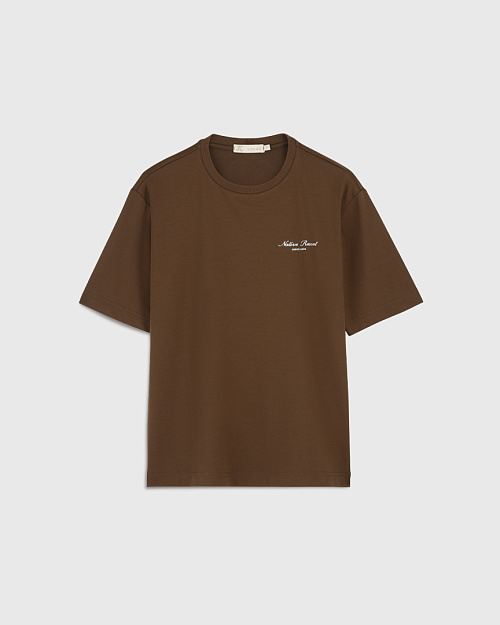 Хлопковая футболка оверсайз Unisex, коричневый