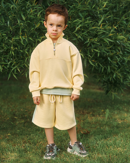 Детский свитшот Unisex с воротом на молнии, лимонный сорбет