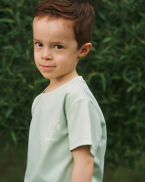 Детская футболка Unisex с принтом, мятный