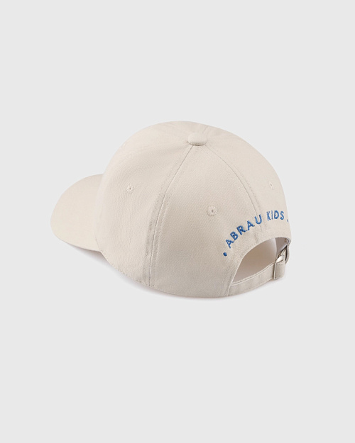 Детская бейсболка с вышивкой, бежевый с синим