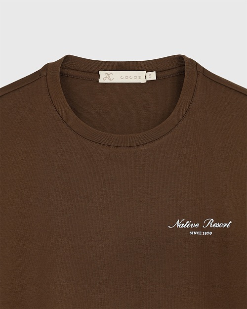 Хлопковая футболка оверсайз Unisex, коричневый