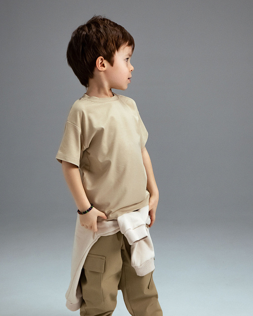 Детская футболка Unisex из вискозы, бежевый