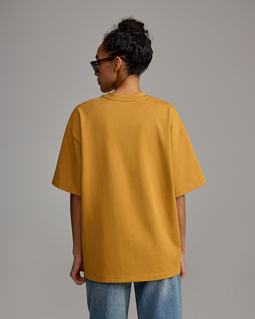 Хлопковая футболка оверсайз Unisex, желтый