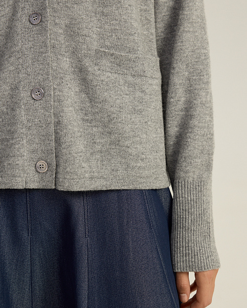 Кардиган женский, серый меланж