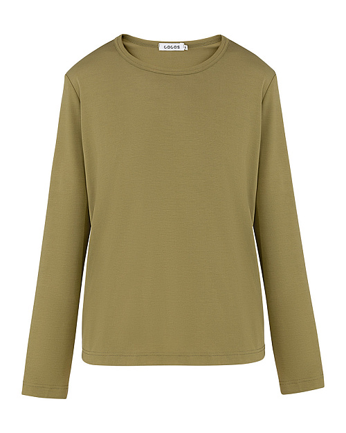 Мягкий трикотажный лонгслив из модала, хаки