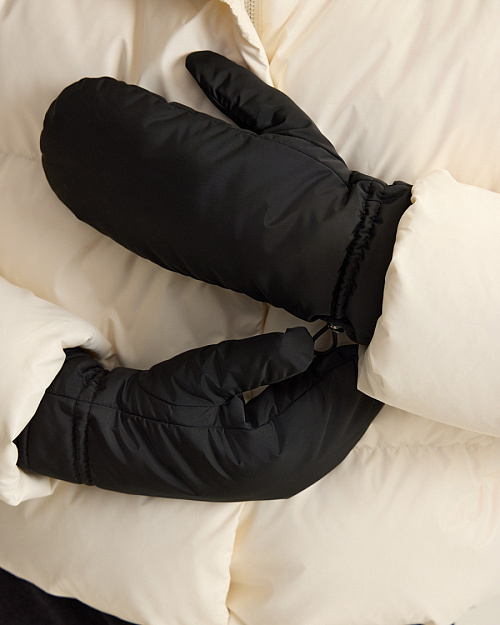 Теплые варежки текстильные, черный