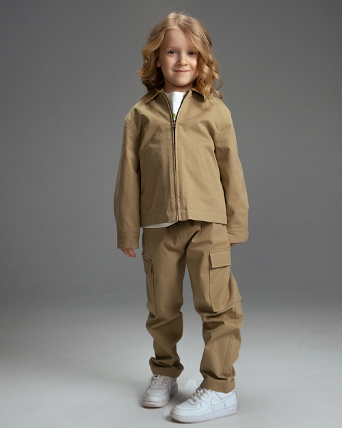 Брюки чинос Unisex из эластичного хлопка, бежевый