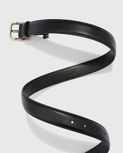 Ремень из натуральной кожи, черный