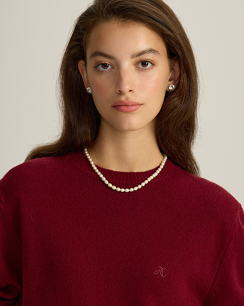 Джемпер из кашемира и шерсти Unisex, бордовый