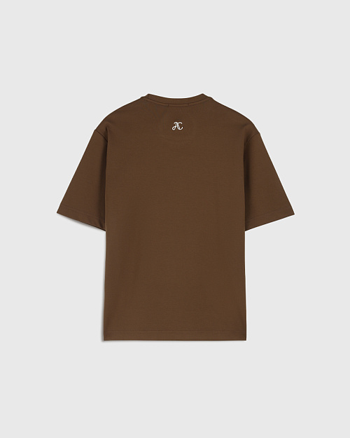 Хлопковая футболка оверсайз Unisex, коричневый