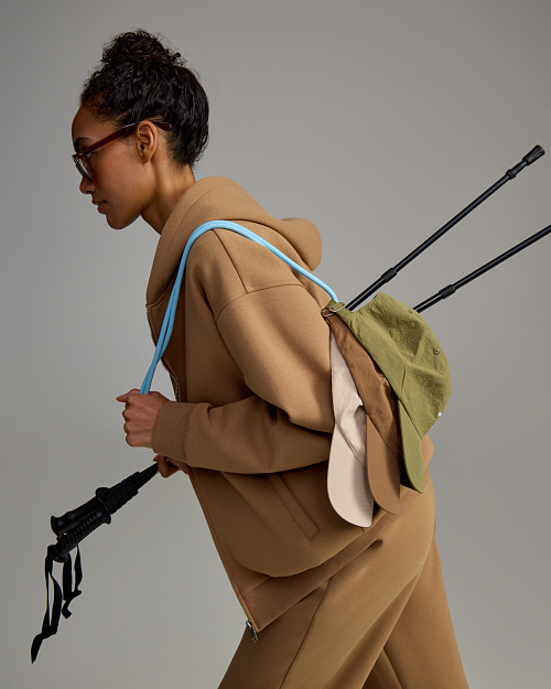 Худи оверсайз на молнии, Unisex, бежевый