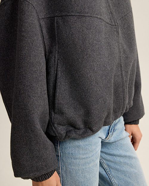 Куртка трансформер, из шерстяной пальтовой ткани, серый