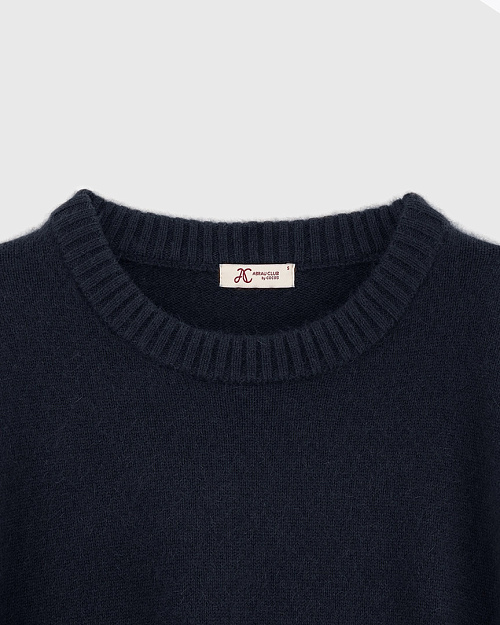 Объемный джемпер из ангоры, темно-синий