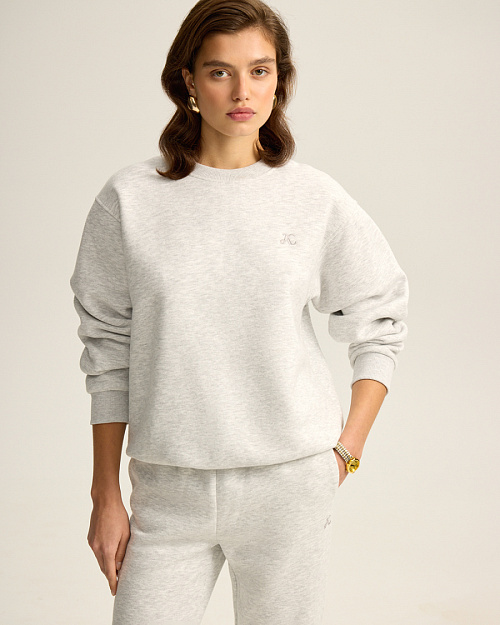 Свитшот оверсайз Unisex, серый меланж