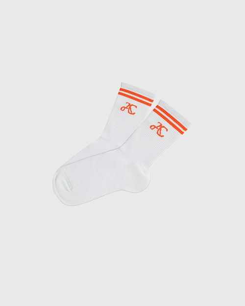 Носки с монограммой, из хлопка, оранжевый