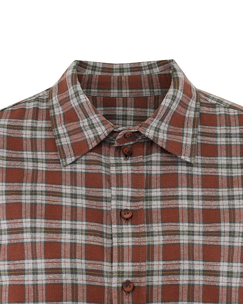 Хлопковая рубашка в клетку Unisex, коричневый