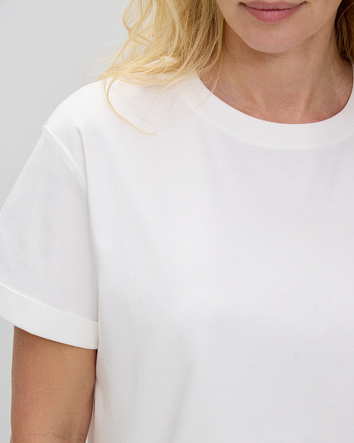 Футболка бойфренд из хлопка, белый