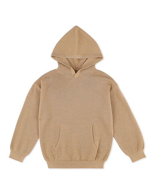 Детский вязаный худи Unisex из шерсти, бежевый