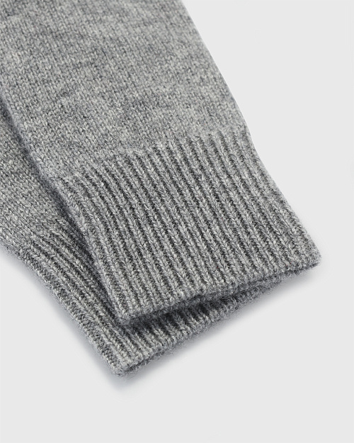 Вязаные перчатки из шерсти с кашемиром, серый меланж