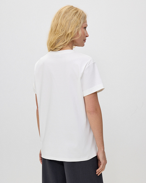 Футболка бойфренд из хлопка, белый