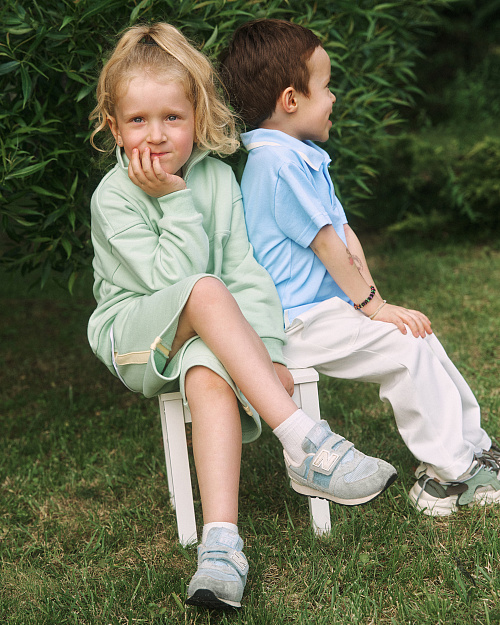 Детский свитшот Unisex с воротом на молнии, мятный