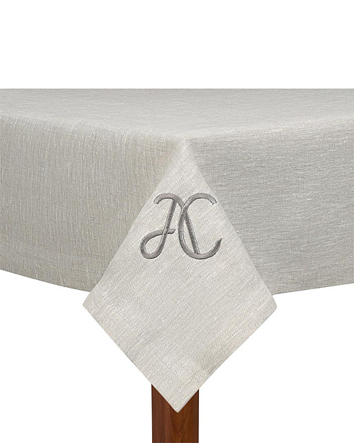 Скатерть из льна, серо-бежевый, 110x220 см