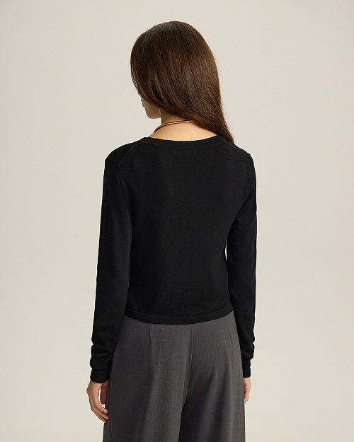 Тонкий шерстяной кардиган на пуговицах, молочный